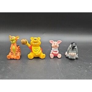 Disney Vtg Winnie the Pooh PVC Cake Topper Abt 2" Figures Piglet Eeyore Tigger
